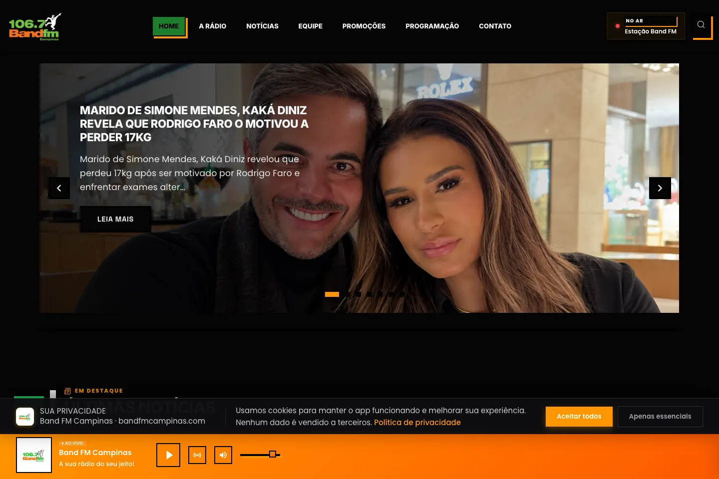 Site Band FM Campinas